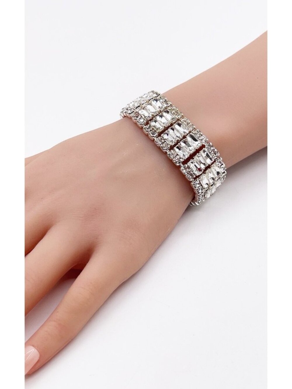 New J.Crew Gold Tone Rhinestone Wide Chain Link Statement Bracelet Gift For Her